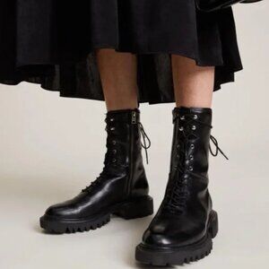 All Saints Maren Leather Combat Boots size EU 40 US 10  NEW